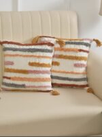 Multi Thin Strips Tufted Cushion