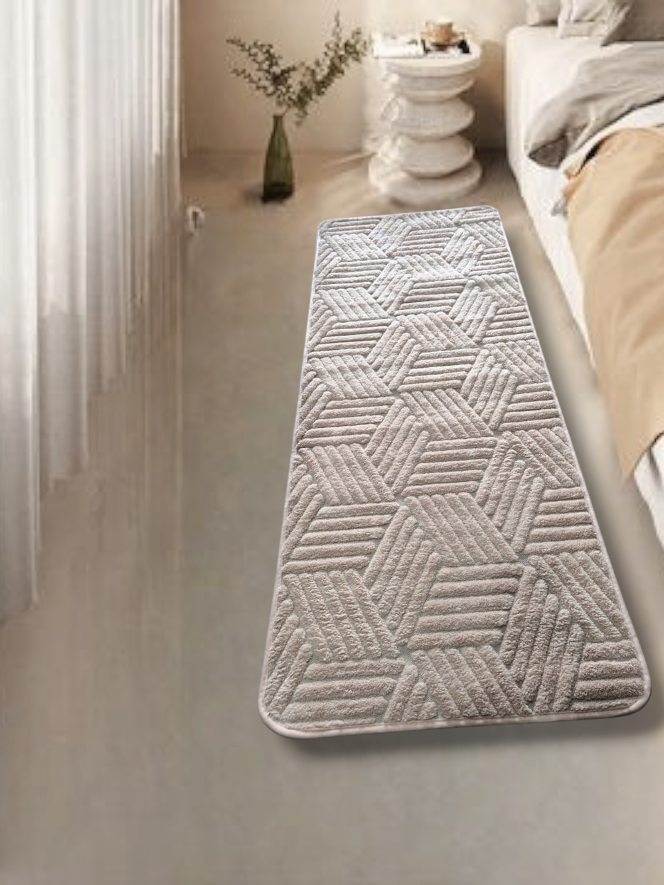 CRISS CROSS CREAM ANTI SKID CARPE RUNNER Criss Cross Anti Skid Carpet Runners - Image 1