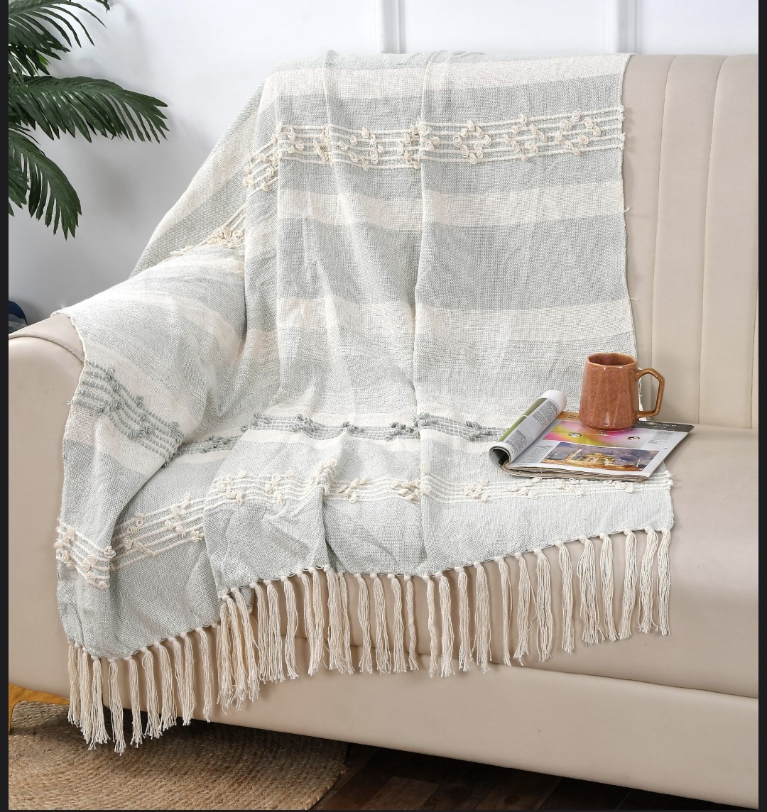 EFFEL (LIGHT GREY) Effel Sofa Throws - Image 1