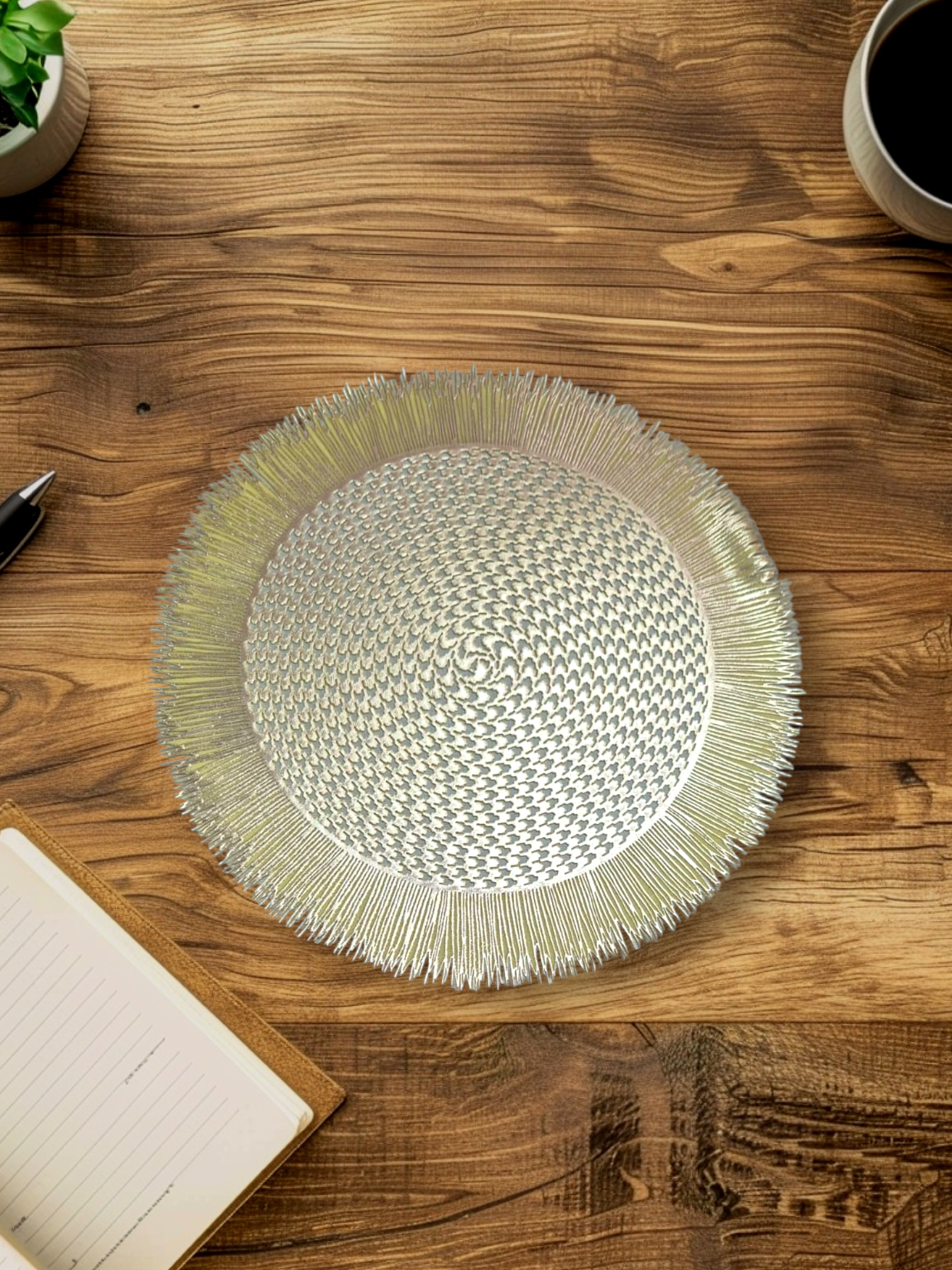 GOLD CHAKKRI PVC ANTI SKID TABLE MAT Chakrri Pvc Anti Skid Table Mat Set - Image 1