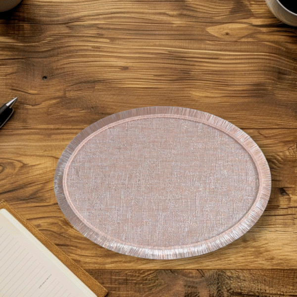 Peach Oval Jute Table Mat