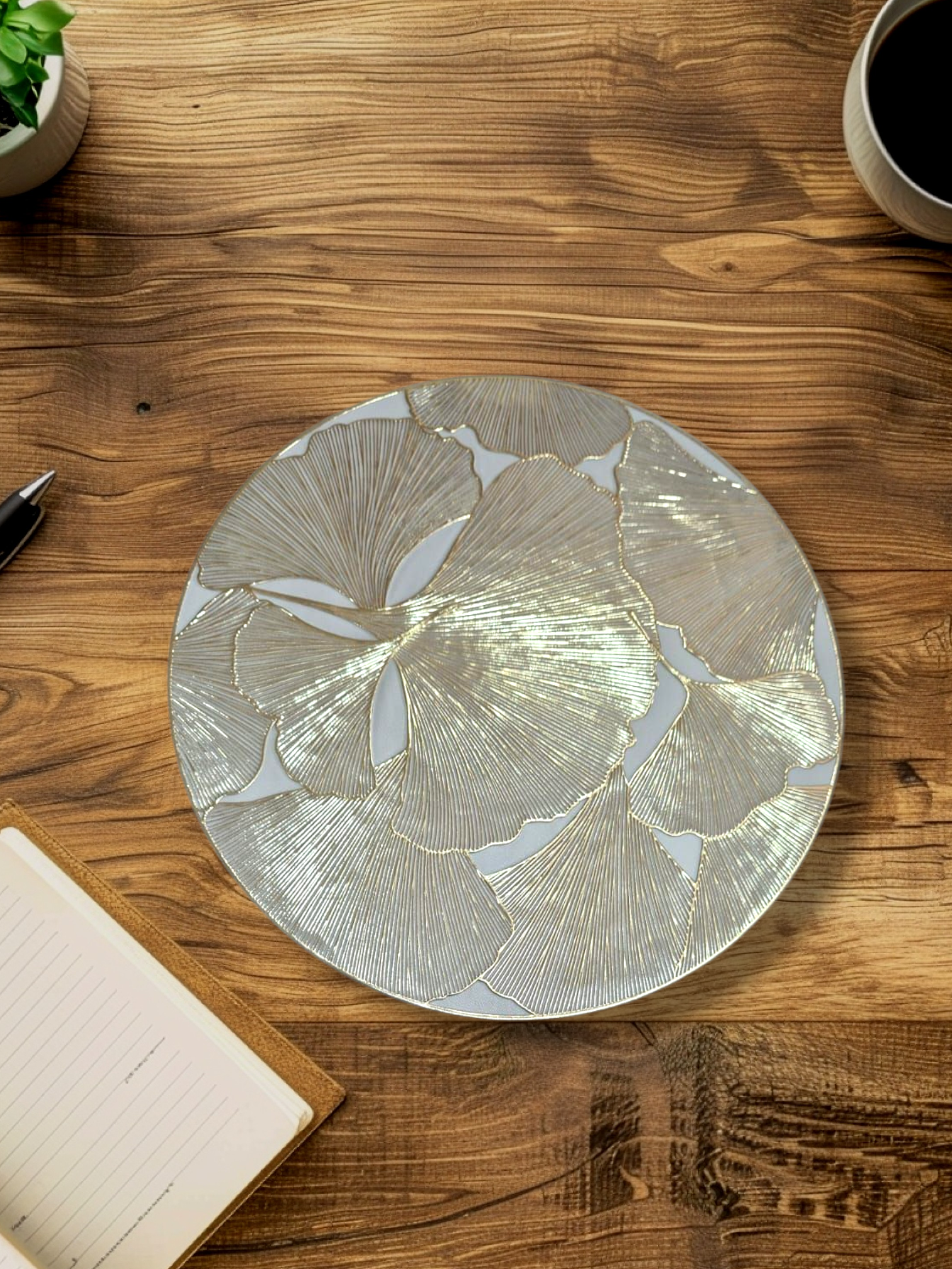 ROUND LILLY PVC ANTI SKID TABLE MAT Round Lilly Pvc Anti Skid Table Mat Set - Image 1