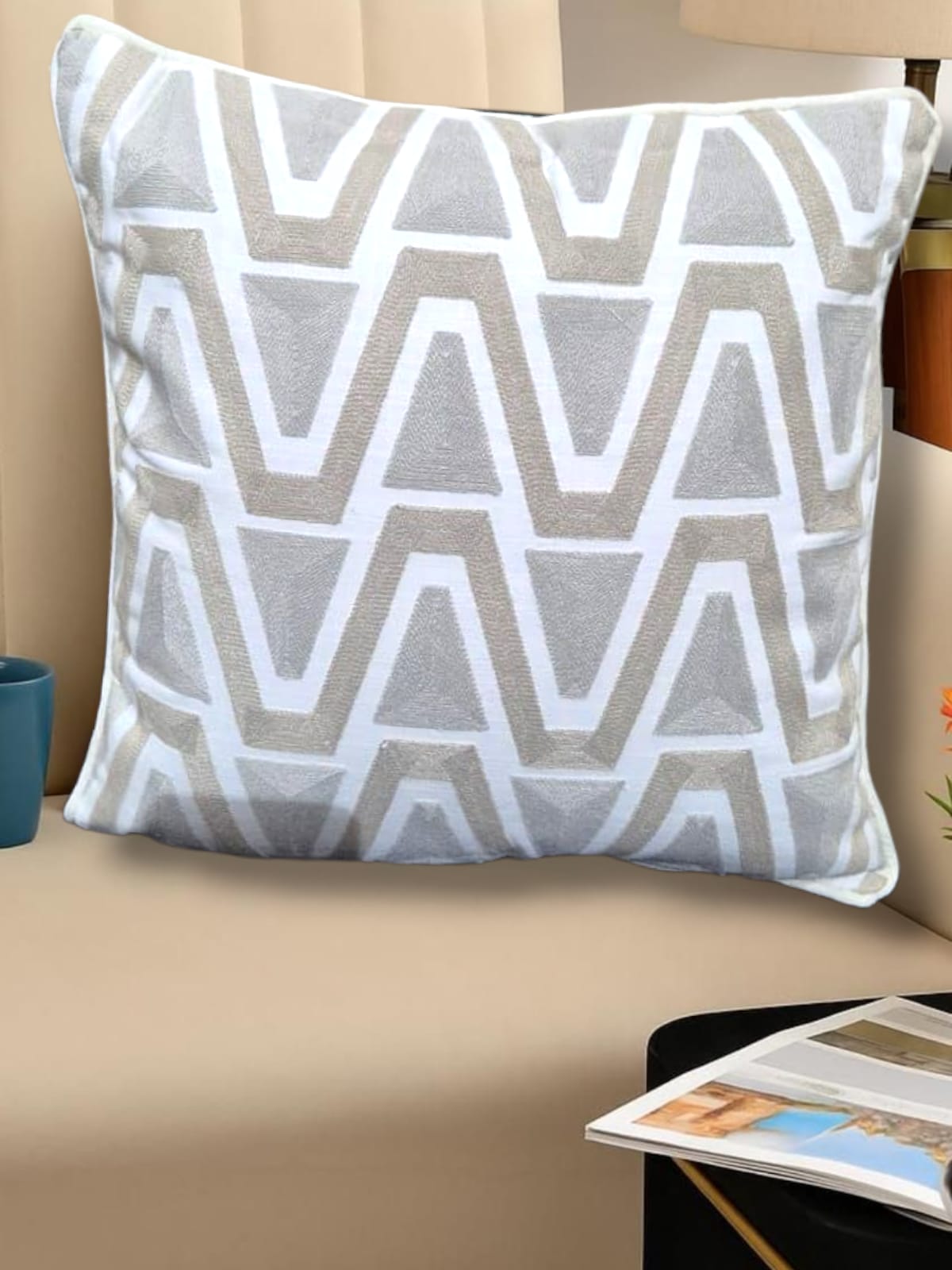 WhatsApp Image 2025-08-06 at 6.35.20 PM (1) V Grey Amber Embroidery Cushion Cover - Image 1