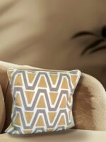 V Grey Amber Embroidery Cushion Cover - Image 2