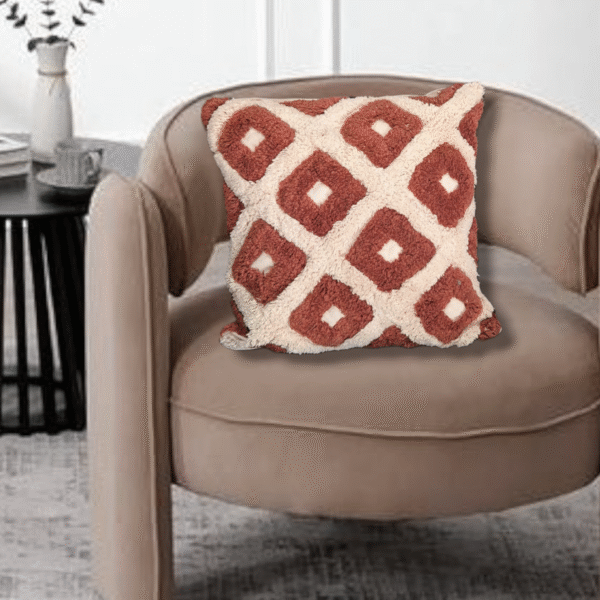 Brown Diamond Tufted Cushion Cover