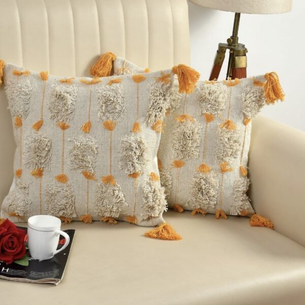 Pom Pom Handwoven Cushion Cover